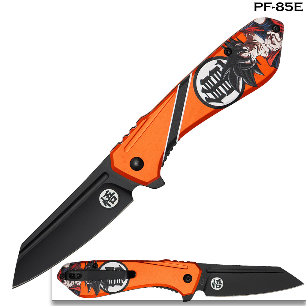 Orange Son Goku Spring Assist Pocket Knife