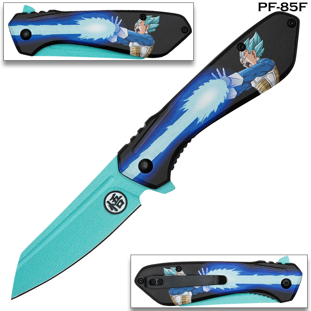 Blue Vegeta Spring Assist Pocket Knife