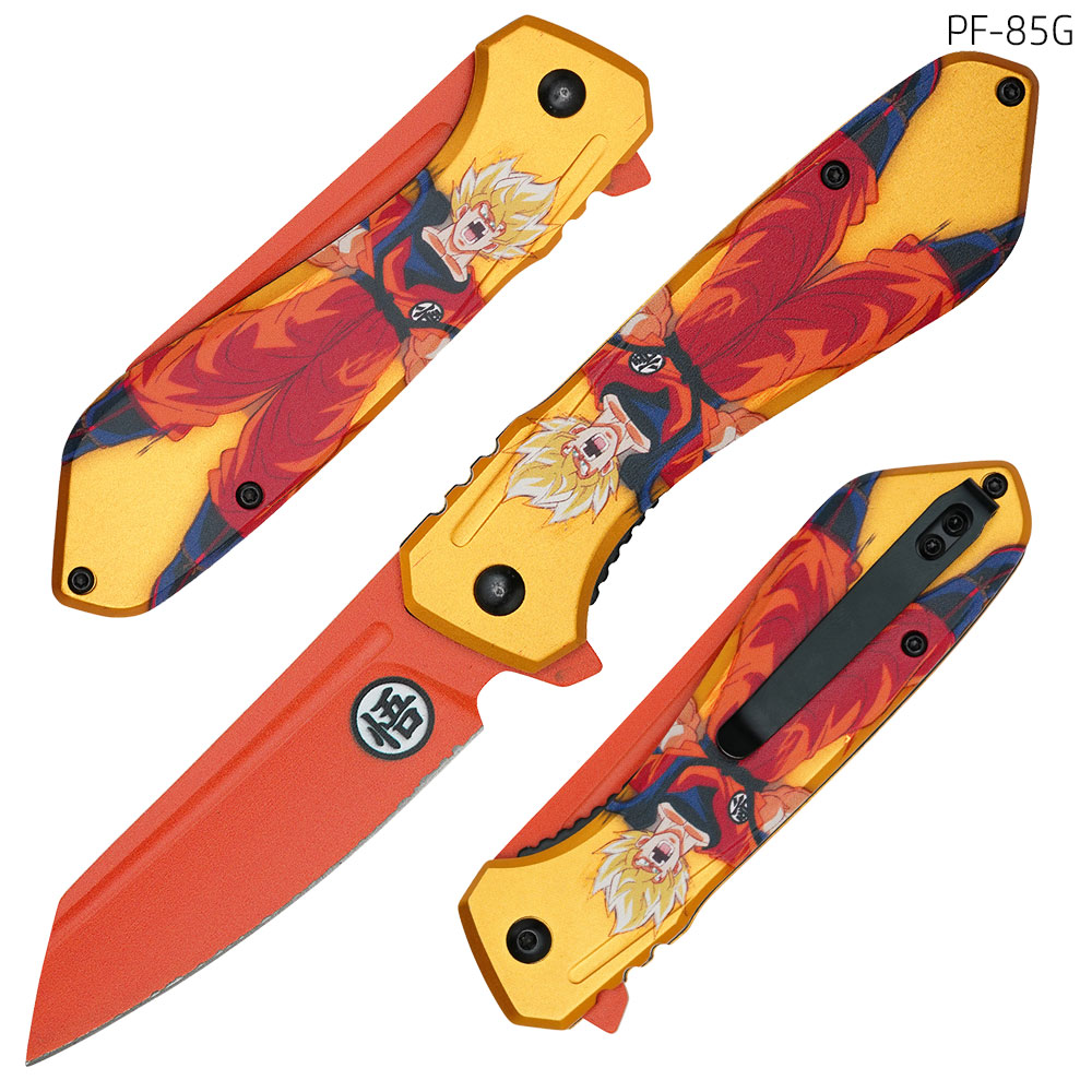Orange Goku Spring Assist Pocket Knife