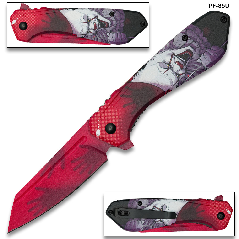 Bloody Clown Graphic Folding Knife