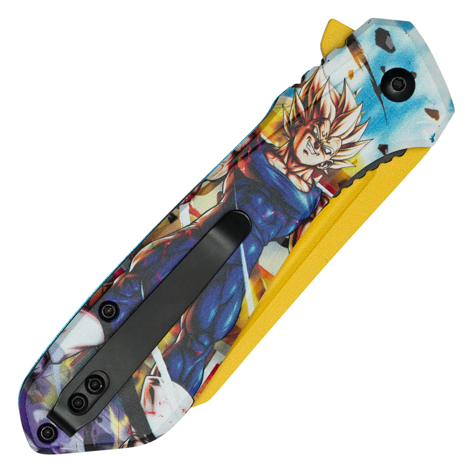 Dragon Ball Z Vegeta Saiyan Fury Graphic Tanto Folding Knife
