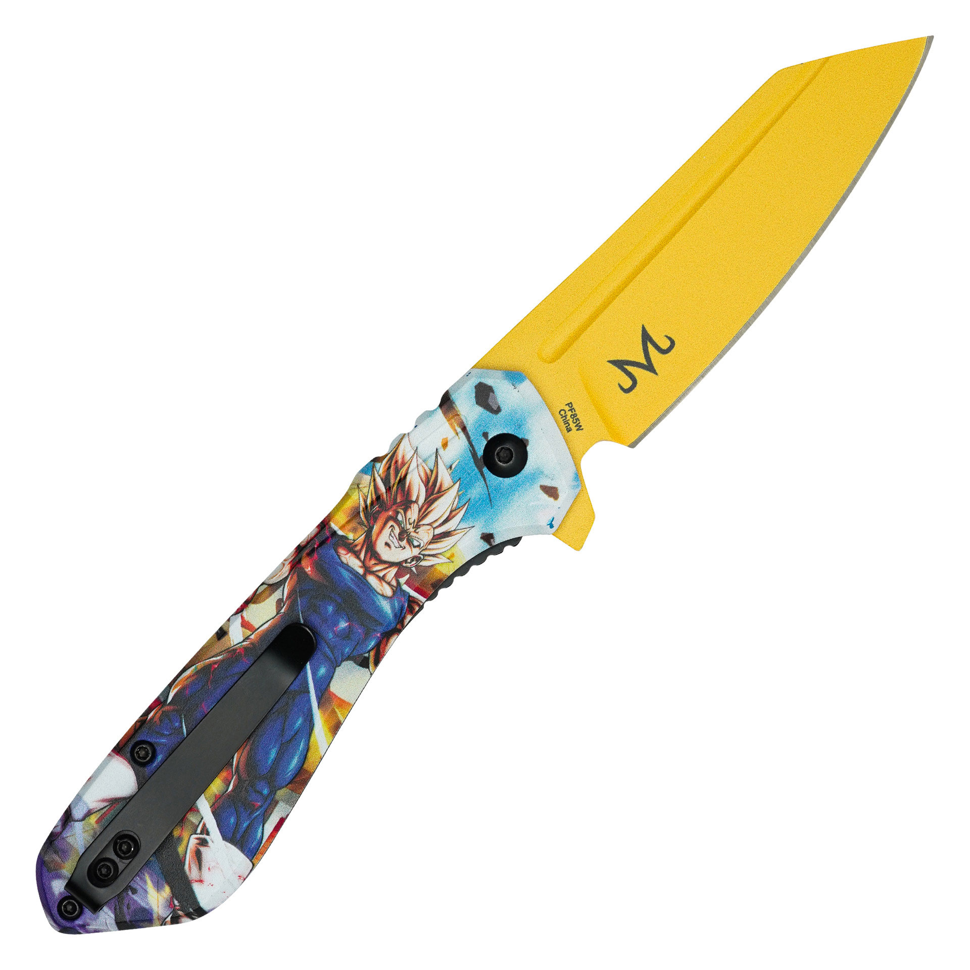 Dragon Ball Z Vegeta Saiyan Fury Graphic Tanto Folding Knife
