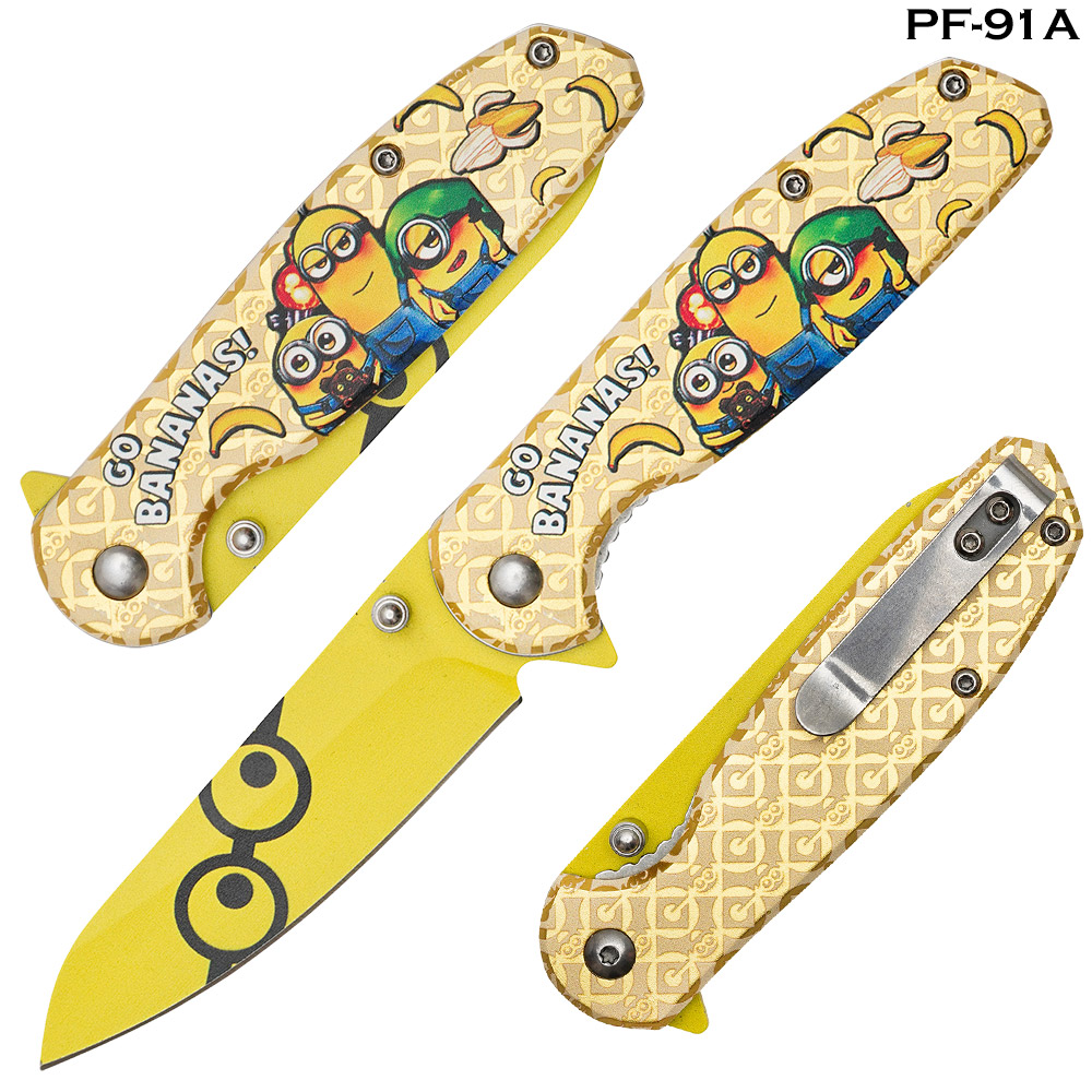 Yellow Minion Spring Assist Pocket Knife