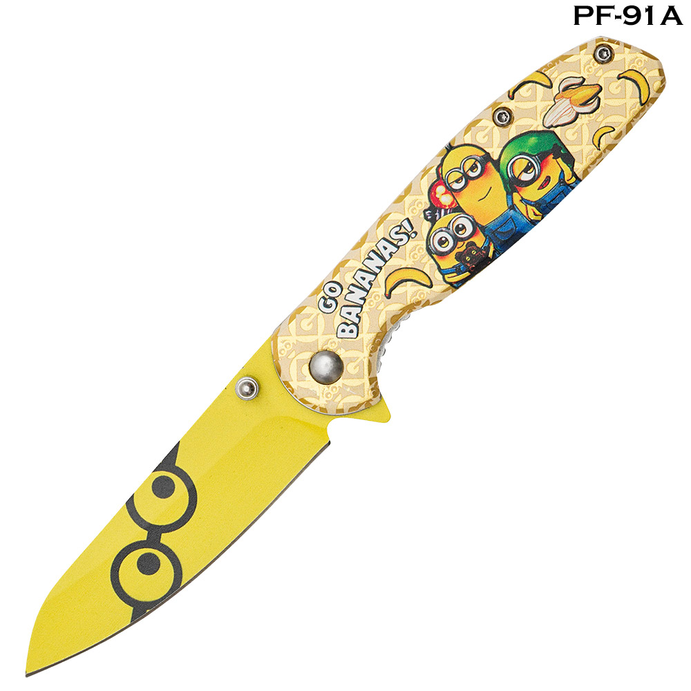 Yellow Minion Spring Assist Pocket Knife