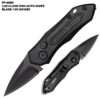 Black Push Button 5 Inches Overall Legal Auto Knife Black  Blade