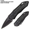 Black Push Button 5 Inches Overall Legal Auto Knife Black  Blade