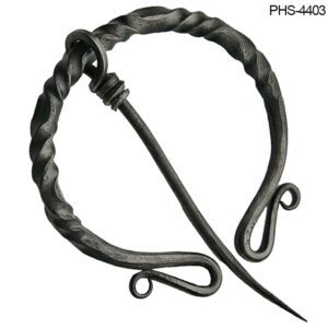 Scottish Grand Pennanular Brooch - Medieval Style Hand Forged Iron Elegant Twist Cloak Pin