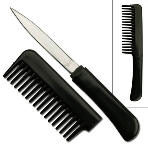 Black Comb With Hidden Knife