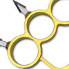 RAGE! Spiked Brass Knuckle Paper Weight Duster 4-Blade Aluminum Display