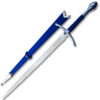 LOTR  Fantasy Glamdring Replica Sword Blue Leather Wood Scabbard