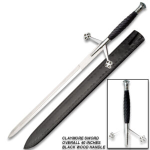 Claymore Sword w/ Black Handle  (40" in Overall Length)