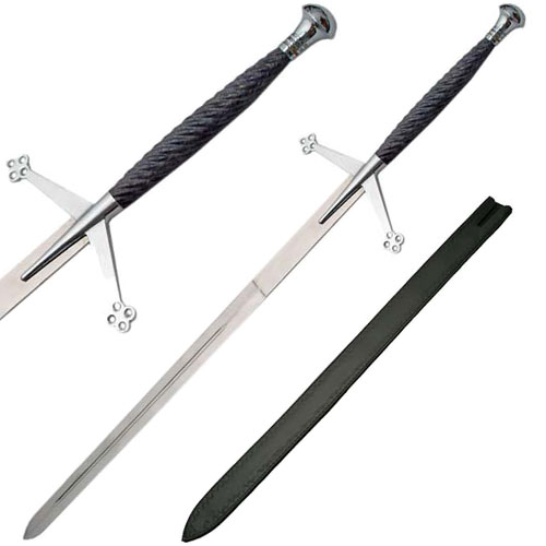 Claymore Sword w/ Black Handle  (52" in Overall Length)