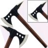 Spiked Medieval Axe Steel Viking Replica Battle Hatchet Triple Hole