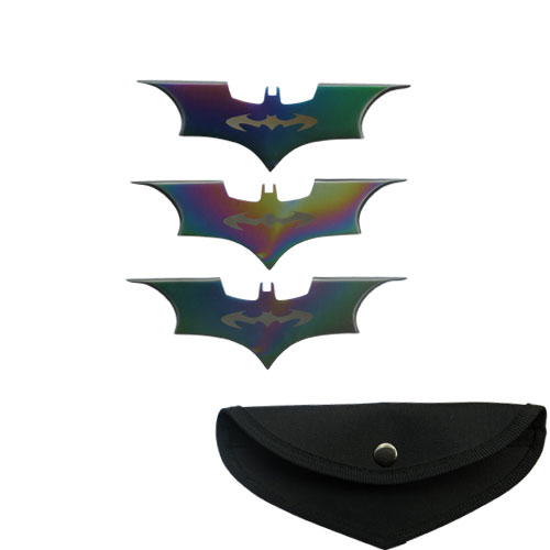 Batarang Throwing Knives Throwing  Rainbow Color 3 Pcs Set