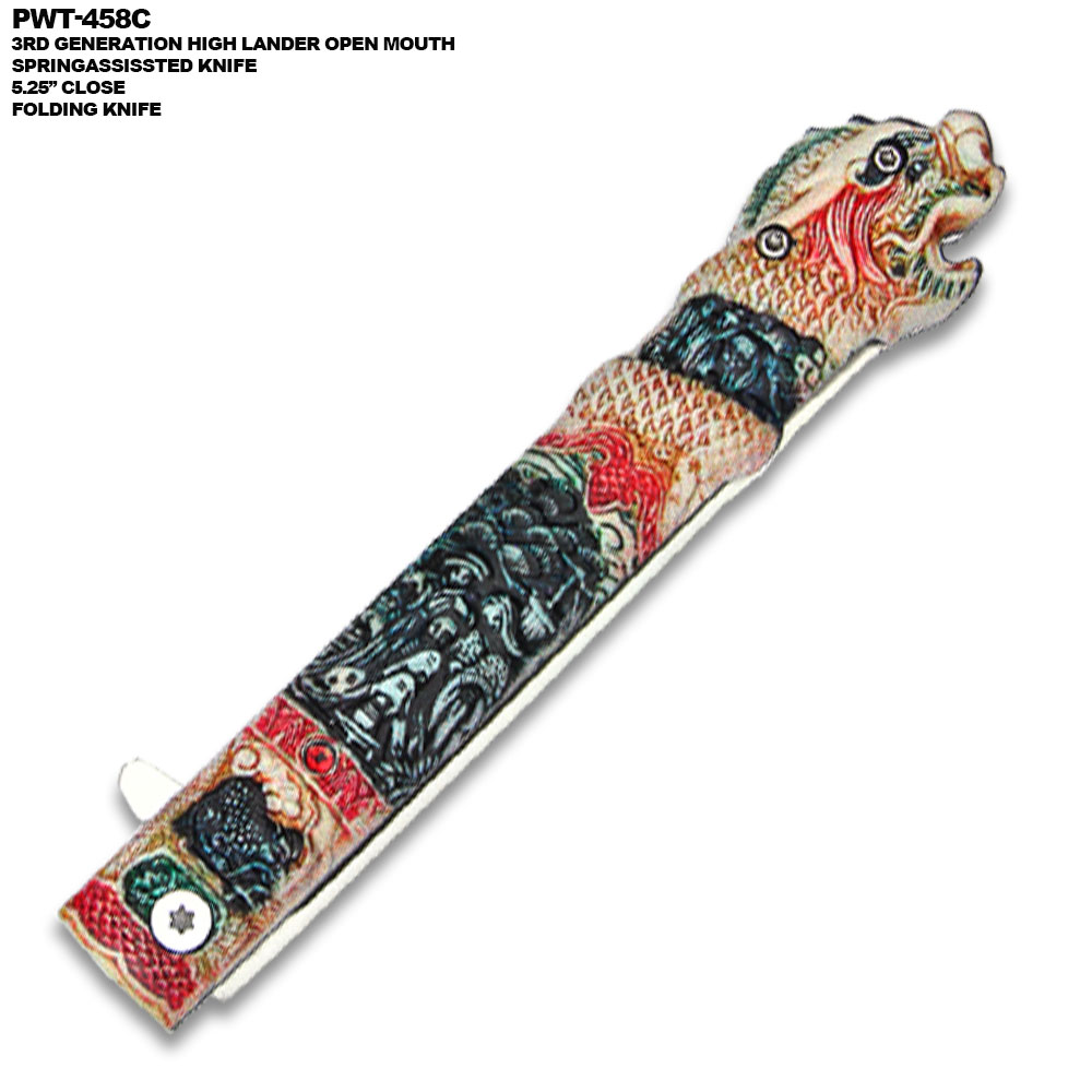 3rd Gen Highlander MacLeod Style Spring Assisted Knife Silver Blade