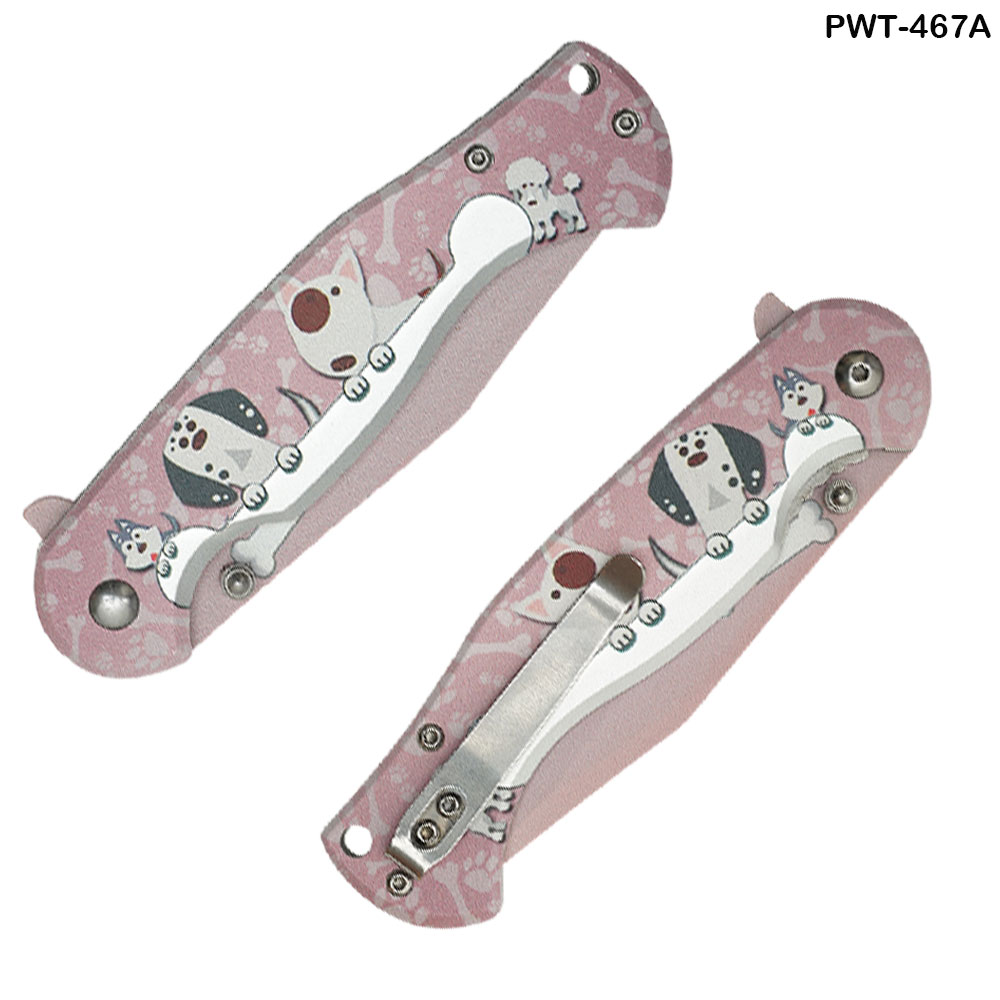 Doggie Spring Assist Pocket Knife - Pink