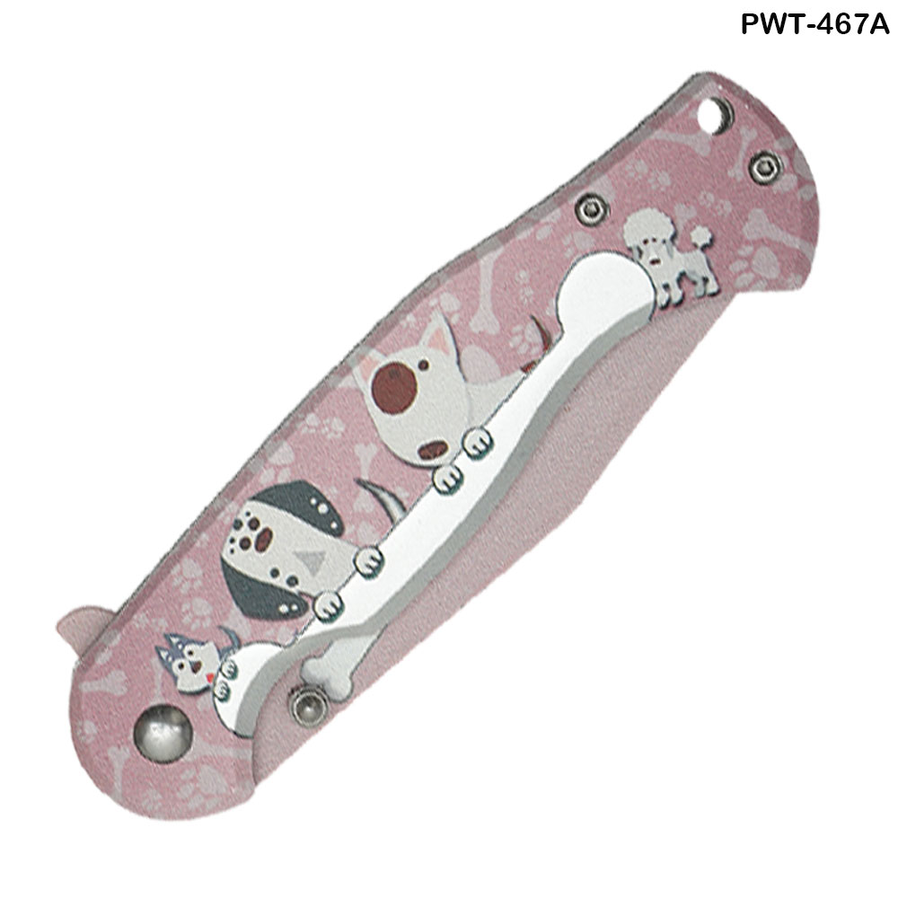 Doggie Spring Assist Pocket Knife - Pink