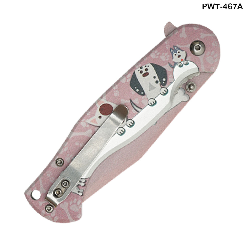 Doggie Spring Assist Pocket Knife - Pink