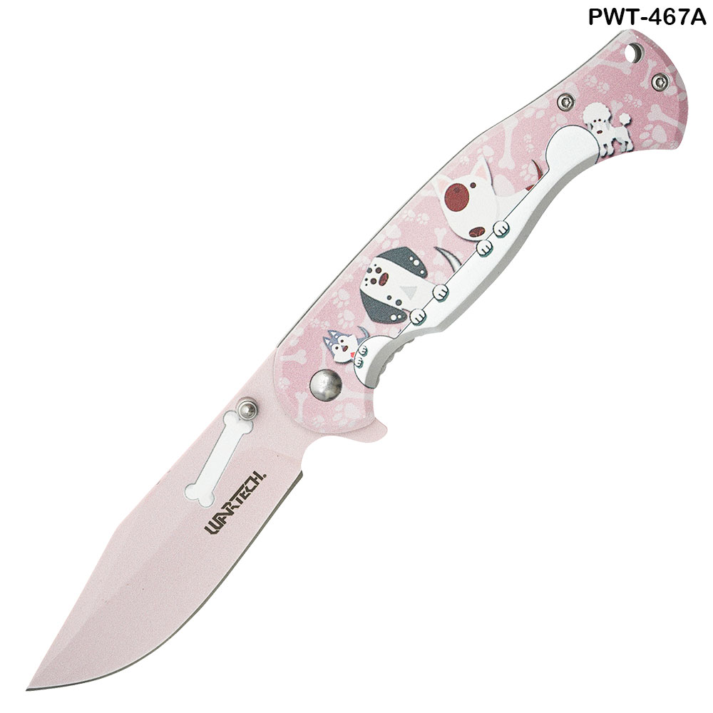 Doggie Spring Assist Pocket Knife - Pink