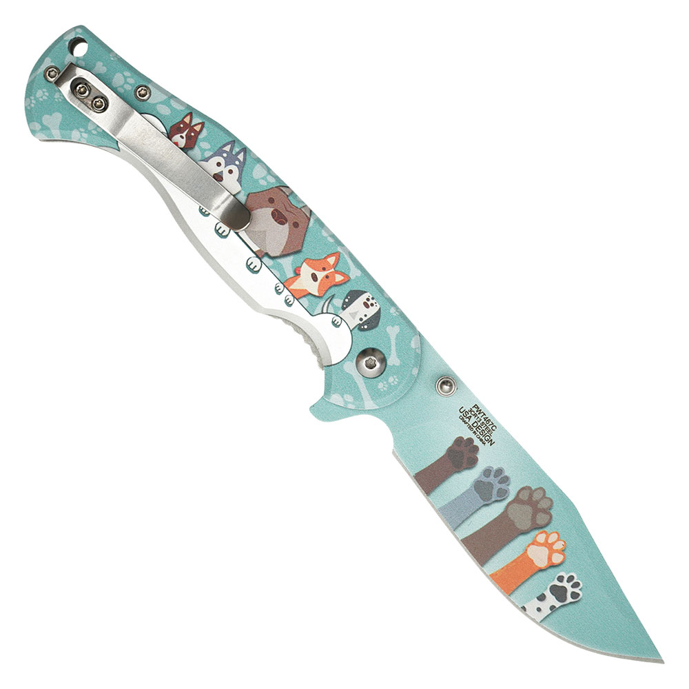 Doggie Spring Assist Pocket Knife - Teal