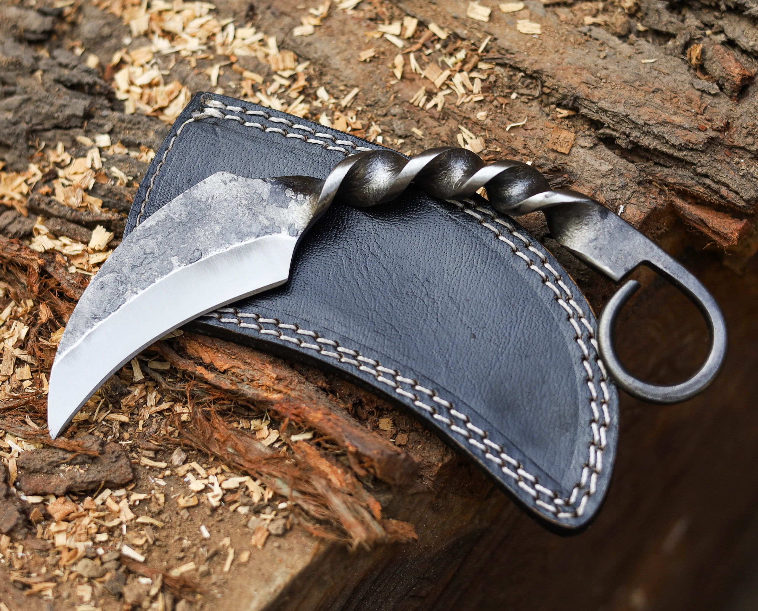 Forged Railroad Spike Twist Karambit