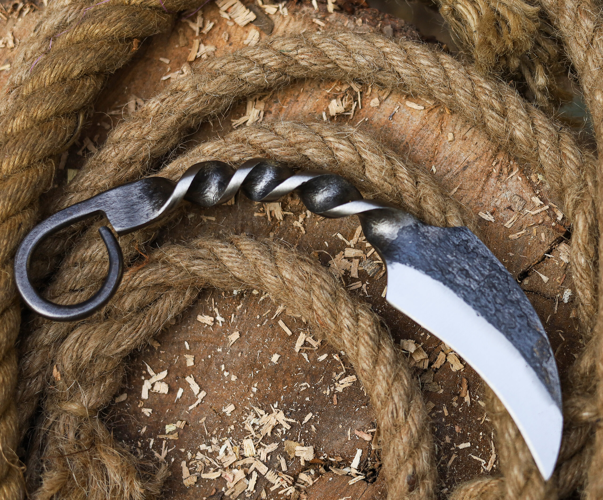 Forged Railroad Spike Twist Karambit