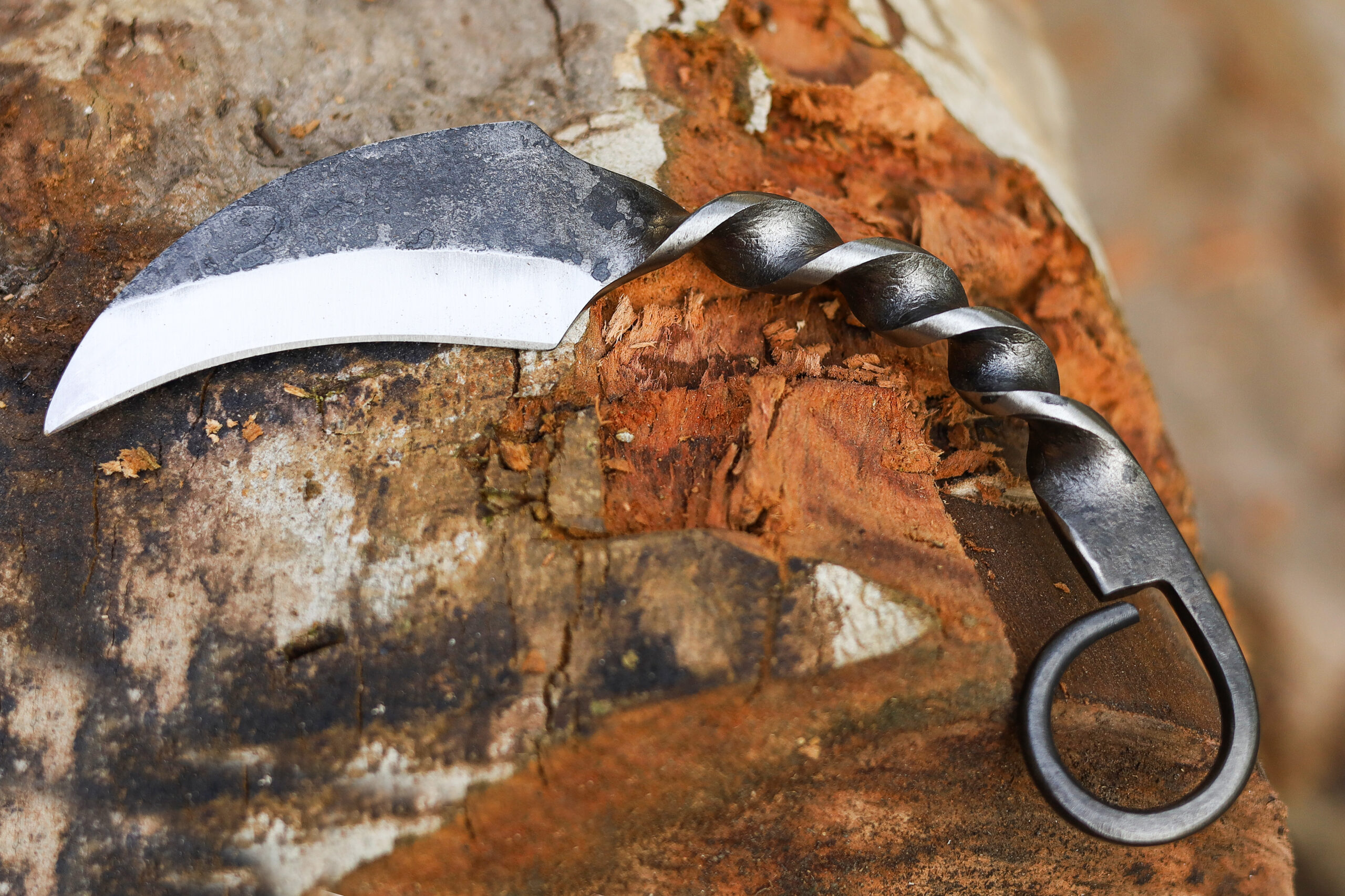Forged Railroad Spike Twist Karambit