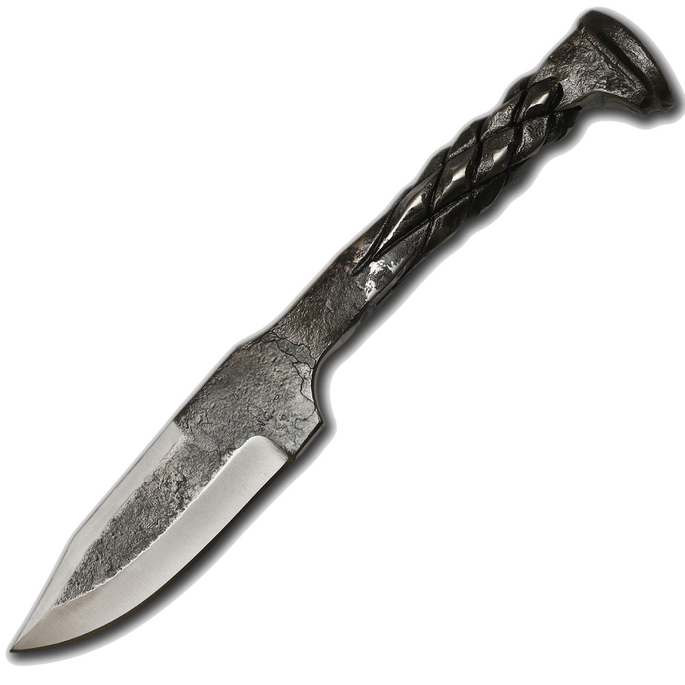 Forged Iron Railroad Twisted Handle Hunter Knife