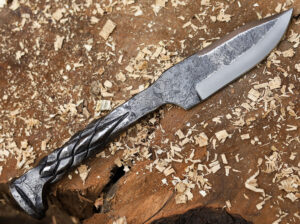 Forged Iron Railroad Twisted Handle Hunter Knife