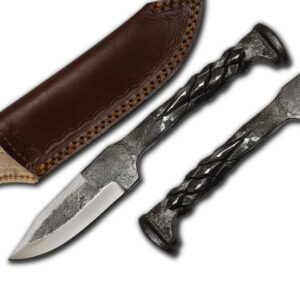 Forged Iron Railroad Twisted Handle Hunter Knife