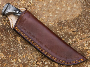 Twisted Railroad Spike Carbon Steel Skinner Knife