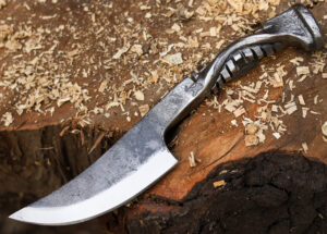 Twisted Railroad Spike Carbon Steel Skinner Knife