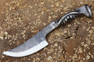 Twisted Railroad Spike Carbon Steel Skinner Knife