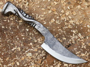 Twisted Railroad Spike Carbon Steel Skinner Knife