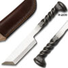 Twisted Railroad Spike Carbon Steel Japanese Tanto Knife Silver Finish