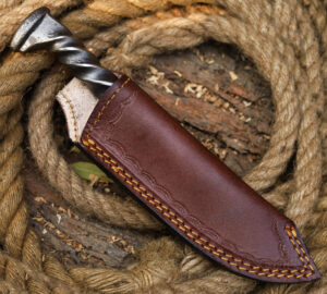 Handforged Twisted Railroad Spike Knife