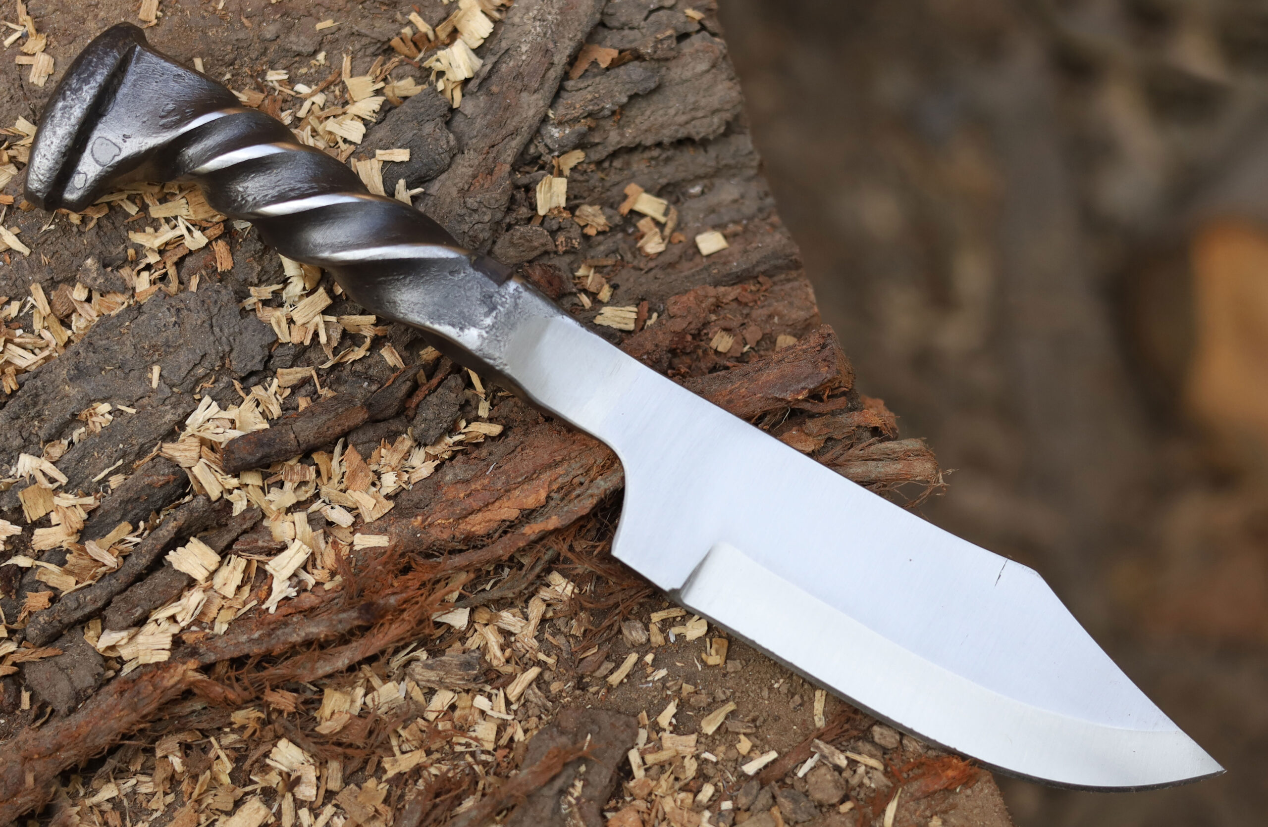 Handforged Twisted Railroad Spike Knife