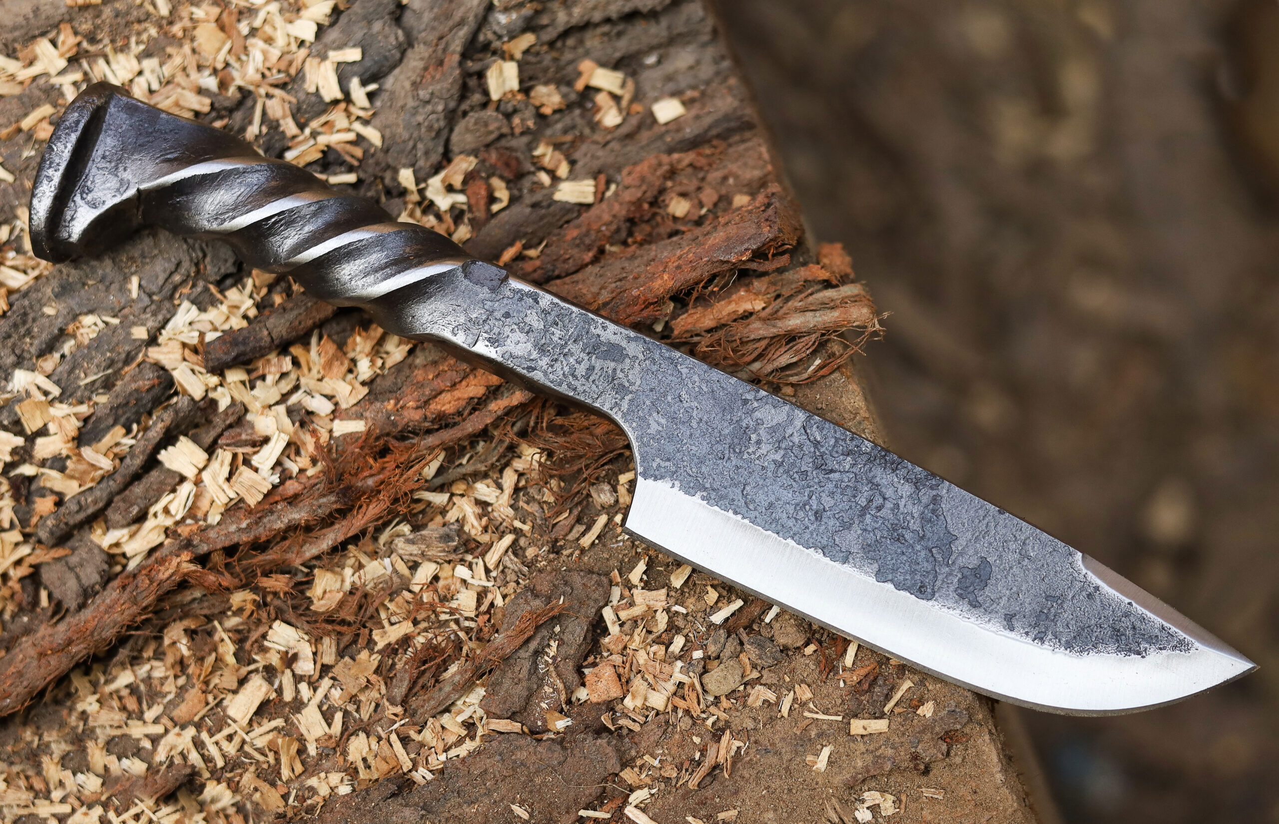 Railspike HandForged Railroad Twisted Knife