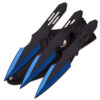 Thunder Bolt Throwing Knife Set 3pc Two Tone Black And Blue