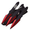 Thunder Bolt Throwing Knife Set 3pc Two Tone Black And Red