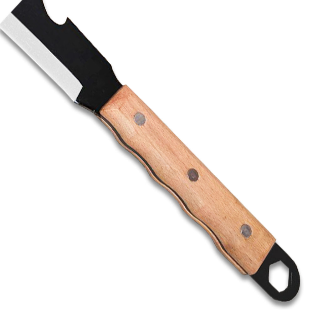 Full Tang Curved Kukri-Style Machete Knife – Wood Handle Outdoor Survival Blade