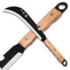 Full Tang Curved Kukri-Style Machete Knife – Wood Handle Outdoor Survival Blade