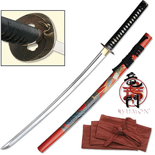Ryumon - Forged AISI 1060 Phoenix Handmade Katana Sword