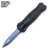 5.5" Spear Point Blue Etched OTF Knife Tactical Edge Black Handle