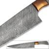 Damascus Steel Blank Santoku Chef Knife 3mm Copper Bolstered Cutlery