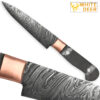 WHITE DEER Damascus Steel Knife Blank 9.375in Paring Chef Blade | Cutlery DIY Handle