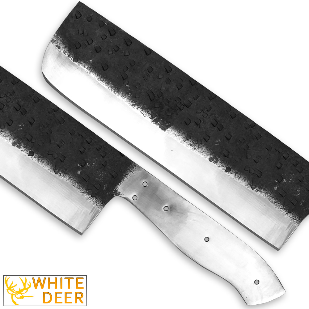 WHITE DEER 1095 Forged Steel Blank Usuba Bocho Knife Kanto Japanese Chef Cleaver   Cutlery