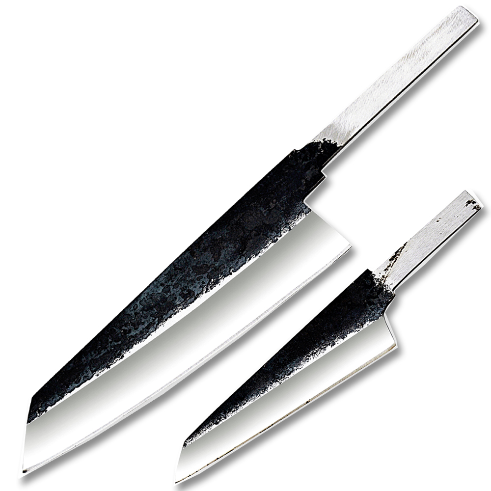 1095 Forged Steel Blank DIY Tanto Point Chef Knife Set of 2
