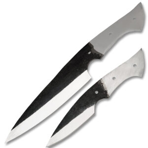 1095 Forged Steel Blank DIY Drop Point Chef Knife Set of 2