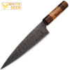 Custom Made Damascus Steel Olive wood ,Hard wood Handle